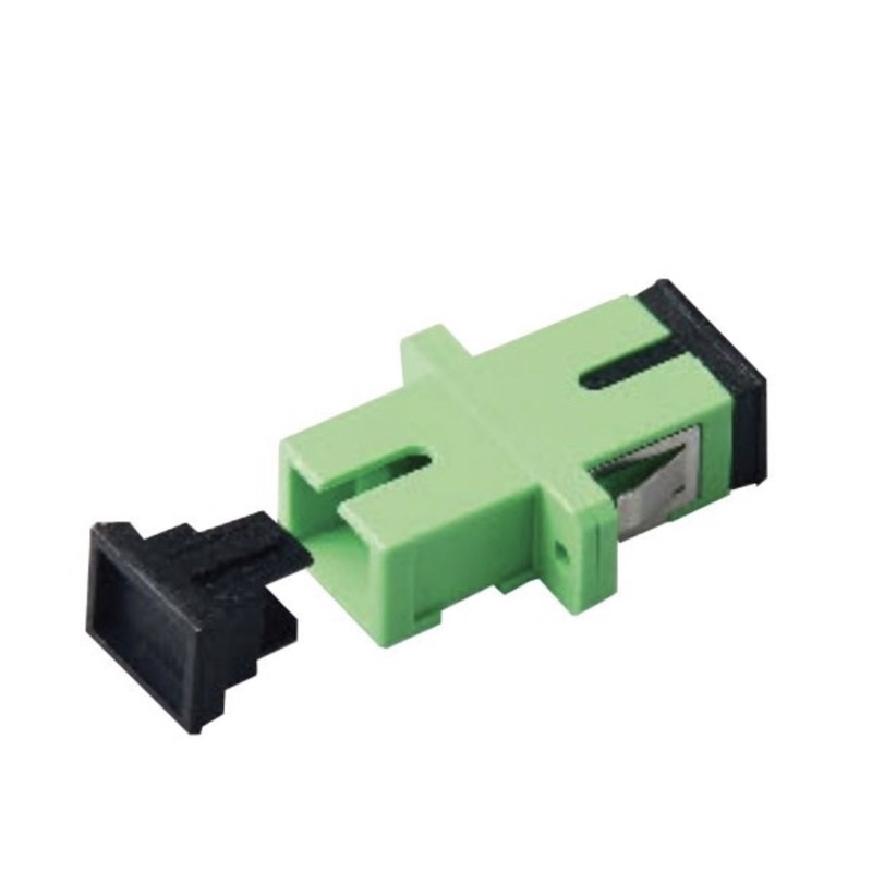 link-uf-0055sm-apc-sc-apc-fiber-optic-simplex-adapter-apc-single-mode-ceramic-sleeve-green-housing