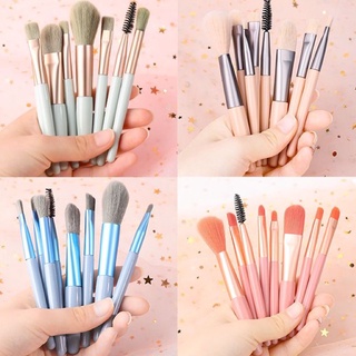 พร้อมส่ง เซ็ตแปรงแต่งหน้า8ชิ้น​พร้อมถุง อุปกรณ์แต่งหน้า