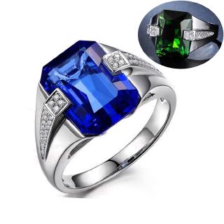 Sapphire Emerald Diamond White Gold Mens Womens Silver Fashion Jewelry Crystal Gemstone Wedding Rings