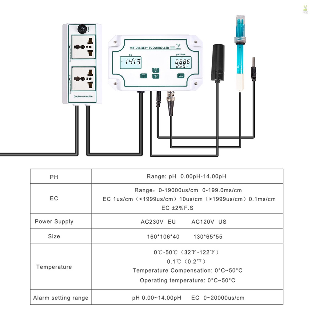 flt-3-in-1-เครื่องตรวจจับคุณภาพน้ํา-ph-ec-temp-ไร้สาย-wifi-ตัวควบคุม-ph-ec-แบบมืออาชีพ-พร้อมปลั๊กรีเลย์อิเล็กโทรด-bnc