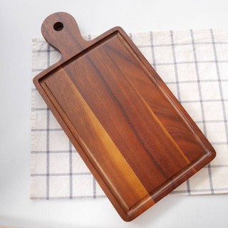 เขียงไม้ acacia wood cutting board 31.3cm x 20.5cm x 2cm and rubber wood tray 원목 도마