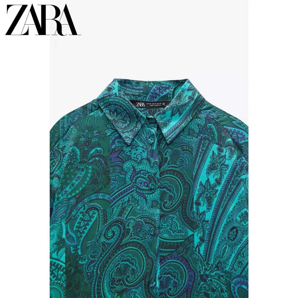 zara-ใหม่-เสื้อเชิ้ต-ผ้าเดรป-พิมพ์ลาย-แฟชั่นฤดูหนาว-สําหรับผู้หญิง