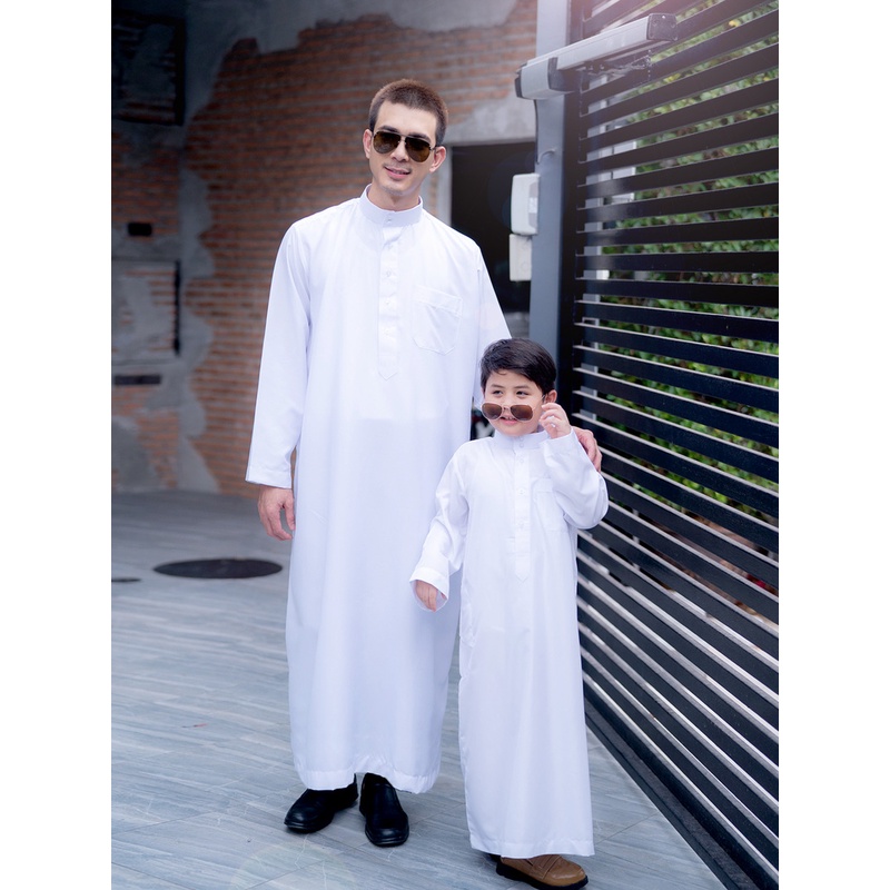 ภาพสินค้า(ส่งฟรี)ชุดโต๊ปผู้ชายแขนยาว แบรนด์ดัฟฟะห์​ ซื้อ2 ชุดลดอีก ชุดเสื้ออาหรับดูไบมุสลิม ชุดออกงานรับแขกอิสลาม AB63วาริสมุสลิม จากร้าน warismuslim บน Shopee ภาพที่ 3