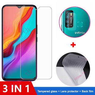 3-in-1 Infinix Hot 9 Play 8 7 Lite Pro 6X กระจกนิรภัย Infinix SMART 4 3 Plus 2 HD ป้องกันหน้าจอ Smart2HD 2.5D 9H ฟิล์มป้องกัน