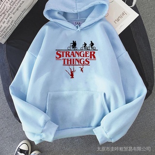 ใหม่ เสื้อฮู้ดดี้ แขนยาว ลายอนิเมะ Stranger Things สไตล์ฮาราจูกุ สตรีท โอเวอร์ไซซ์ สําหรับผู้ชาย ผู้หญิง