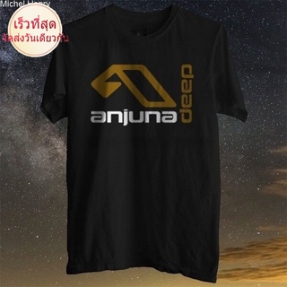 เสื้อยืดแขนสั้น ผ้าฝ้าย พิมพ์ลายกราฟฟิติตัวอักษร Anjunadeep Above Beyond DJ Trance Music สีดํา สําหรับผู้ชาย UI321T45580