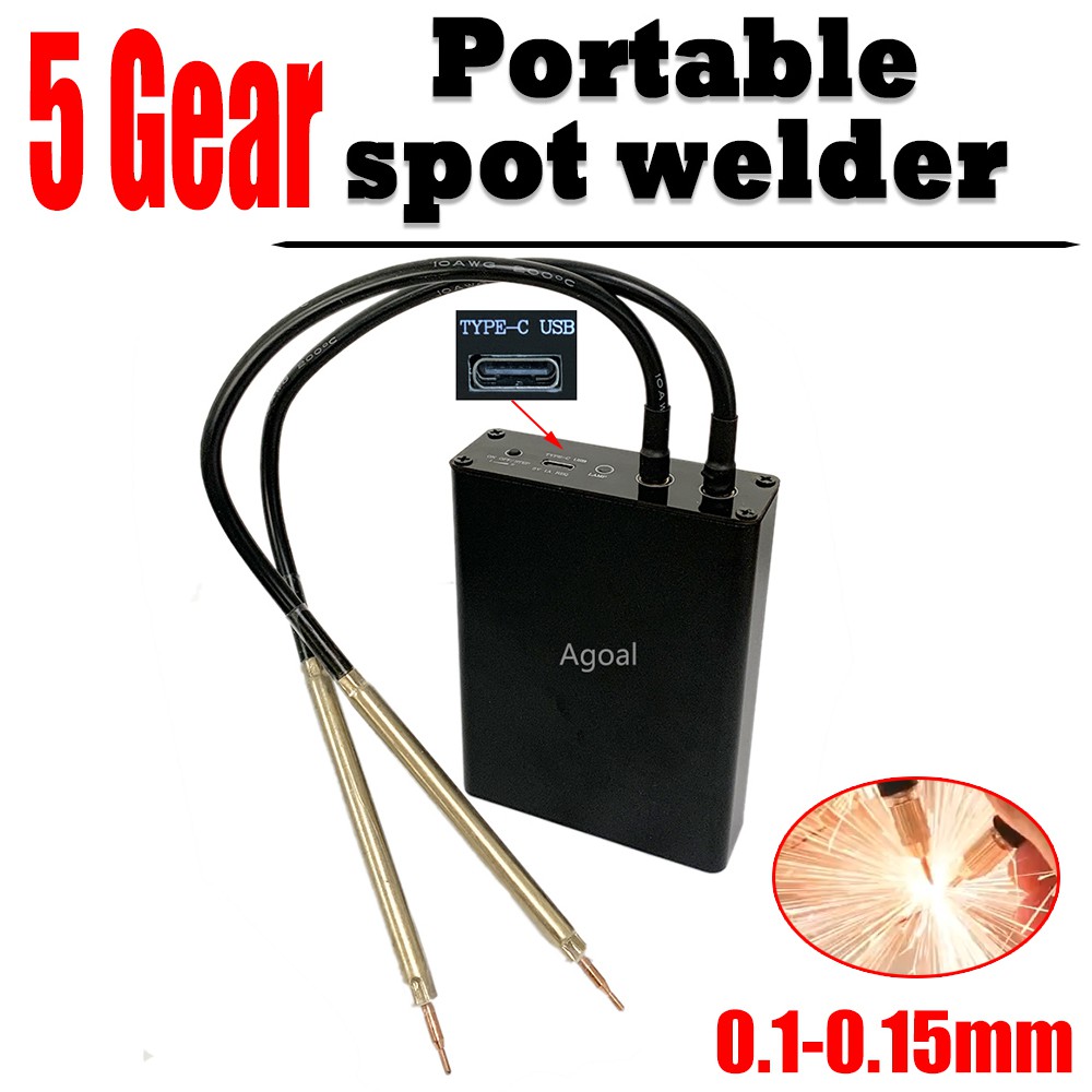 ราคาและรีวิว5-speed portable spot welder DIY Aluminum spot welder nickel plate 18650 spot welder with C port