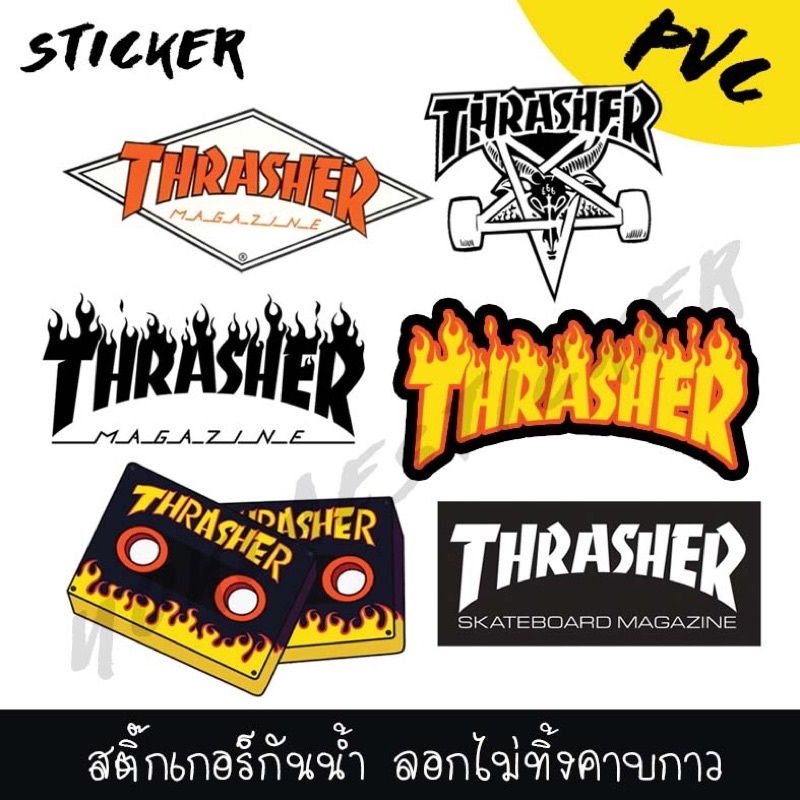 ภาพหน้าปกสินค้าสติ๊กเกอร์ติดรถ THRASHER แคชเชอร์ Logo thrasher ส่งไว