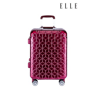 ELLE Travel Luggage Mersadie Collection. 100% Polycarbonate PC luggage, Aluminum Trolley, 360 wheels Spinner,