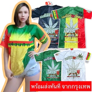 🥬ถูกสุดพร้อมส่งทันที SMLXL 🥬เสื้อพลังใบ เสื้อยืดลายกัญชา