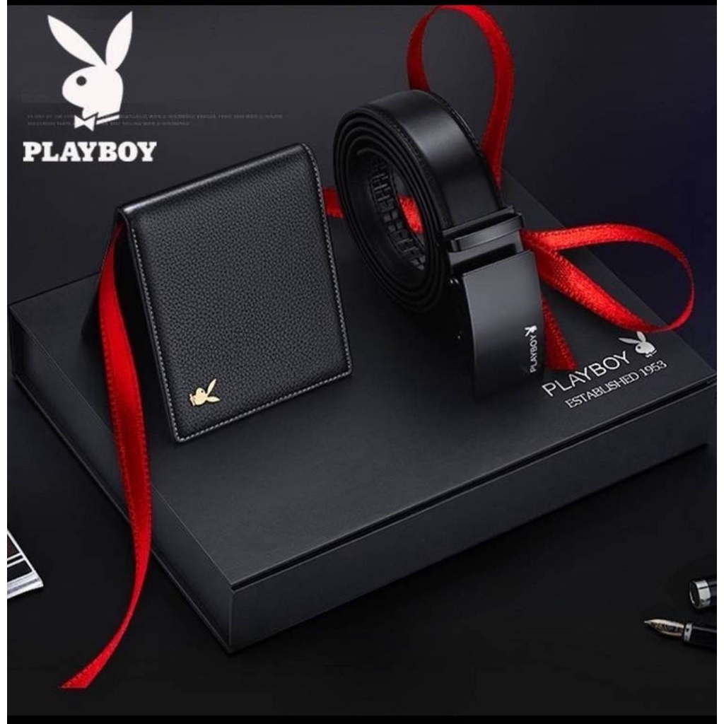 เซทเข็มขัด-กระเป๋าเงิน-playboy-รุ่นนี้งานดีมากกแบบมากจริงๆ-ตัวสีกล่องผู้ดีสุด-พร้อมส่ง