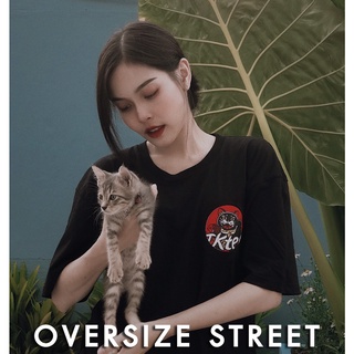 ภาพขนาดย่อของภาพหน้าปกสินค้าเสื้อยืดโวเวอร์ไซส์ สกรีนลาย แมว เสื้อคอกลม พร้อมส่ง Oversize ผ้านำเข้าUSA  เจ้าเดียวที่นี่ จากร้าน okapparel บน Shopee