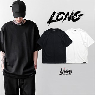 🔥 10.10. SALE 🔥 ® เสื้อ Oversize Long ( รุ่นแขนยาว ) สีดำ ขาว เสื้อยืด ชาย หญิง S M L / OLฅ