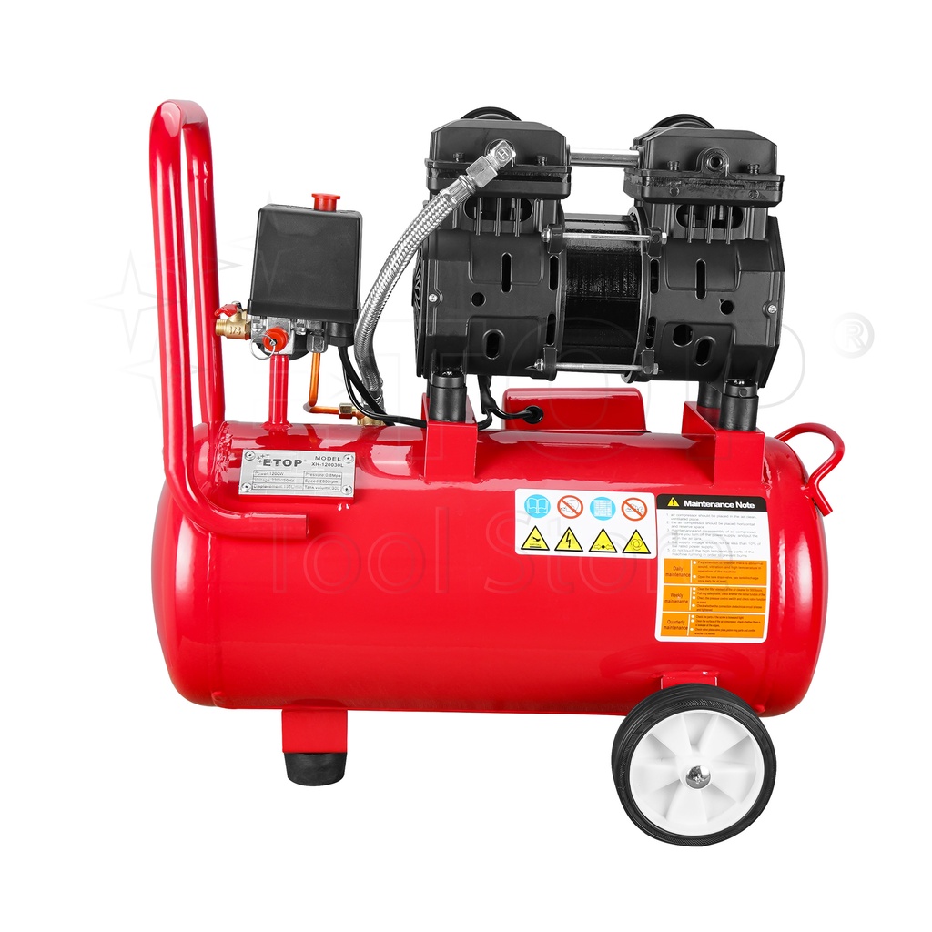 etop-ปั๊มลม-30-ลิตร-1200w-ปั้มลม-เครื่องปั๊มลมไม่ใช้น้ำมัน-ปั๊มลมเสียงเงียบ-oil-free-30l-air-compressor