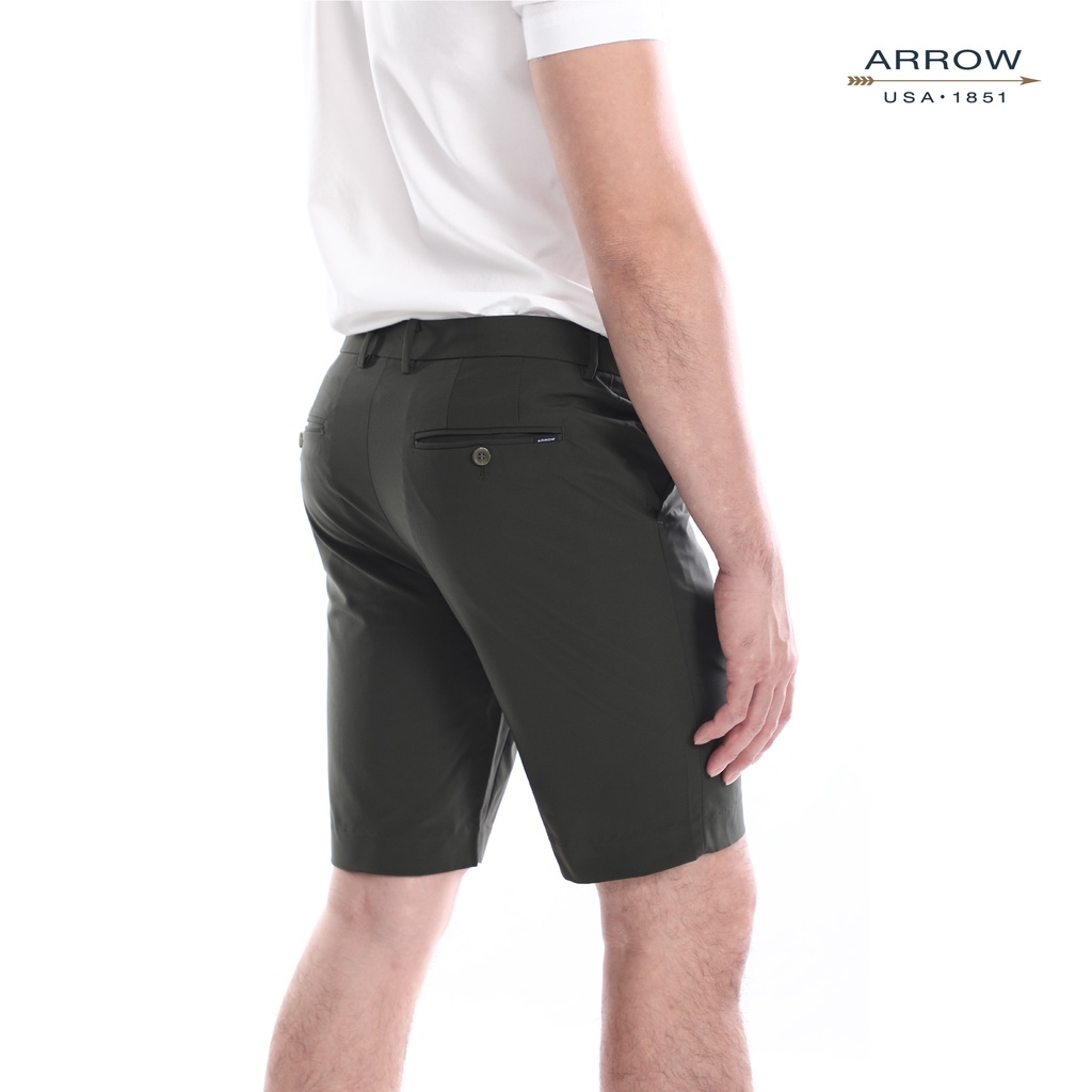 arrow-short-pants-sorona-กางเกงขาสั้นเส้นใยคุณภาพสูงช่วยลดโลกร้อน-สีเขียวเข้ม-smart-fit-mhbm704-mg