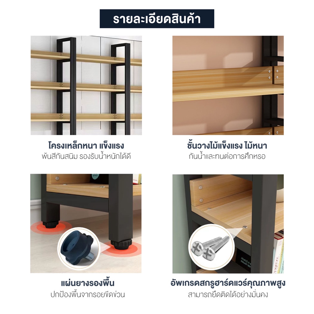 ชั้นวางของ-วางโชว์สินค้า-วางสินค้า-เหล็กหนา-แผ่นวางไม้-แข็งแรง-multi-shelf-office-supermarket