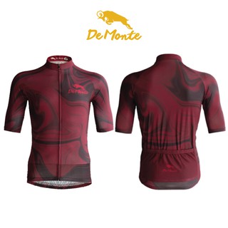 DemonteCycling เสื้อจักรยานผู้ชาย รุ่น DE-043-M-M สีแดงเลือดหมู เบาสบาย ระบายเหงื่อดี
