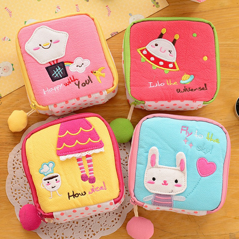 กระเป๋าเก็บผ้าอนามัย-sanitary-napkin-bag-กระเป๋าจัดระเบียบลายการ์ตูนน่ารัก-พร้อมส่งด่วน