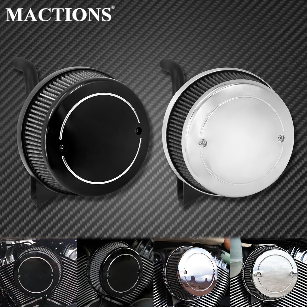 Motorcycle High Flow Air Cleaner Filter Kits Black/Chrome For Indian