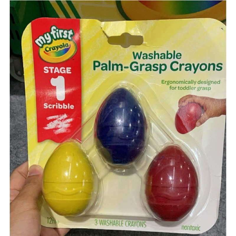 Crayola 3ct Washable Palm Grasp Crayons Stage 1
