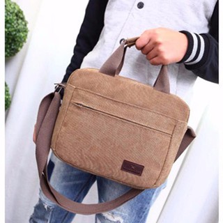 Fin 1 กระเป๋าเอกสาร แคนวาส กระเป๋าเน๊ตบุ๊ค Code 1659 - สีกาแฟ