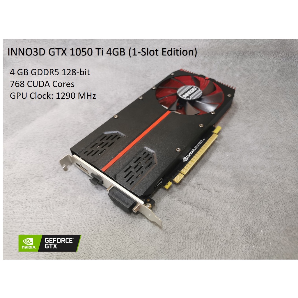 INNO3D GTX 1050Ti 4GB (1-Slot Edition) (สินค้าพร้อมส่ง) | Shopee Thailand