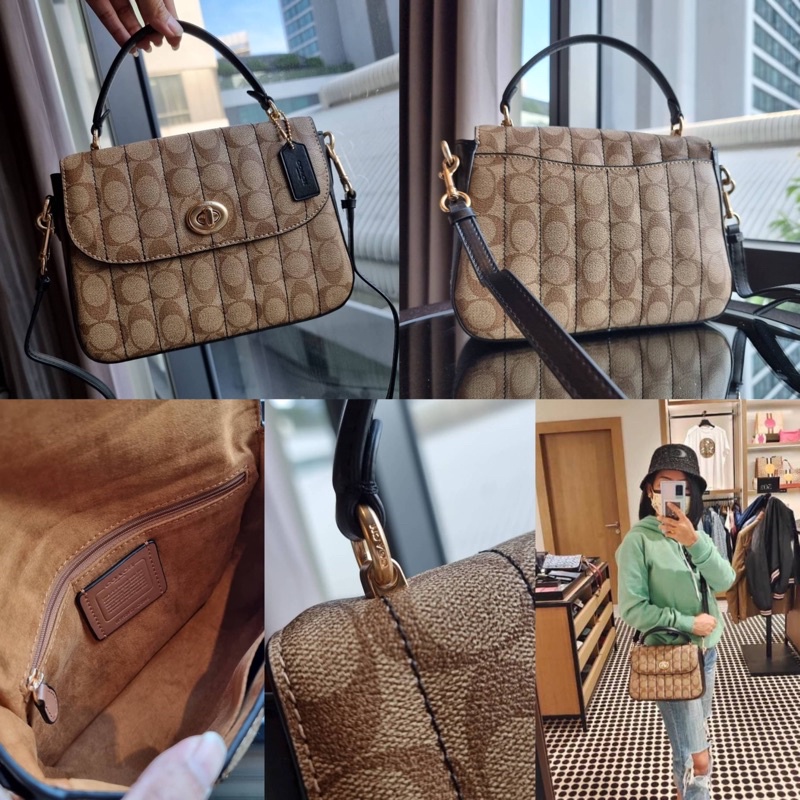 COACH C5645 MARLIE TOP HANDLE SATCHEL IN SIGNATURE CANVAS WITH QUILTING Shopee Thailand