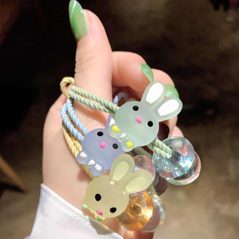 พร้อมส่ง-b-02-ยางรัดผมสไตล์เกาหลี-ยางรัดผมสุดฮิต-ยางรัดผมลายกระต่ายน้อย-ยางมัดผมแฟชั่นสําหรับสตรี