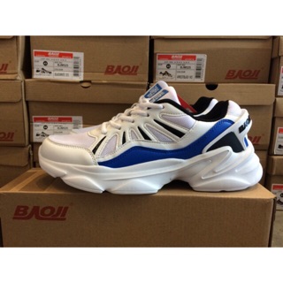 Baojiรองเท้าผ้าใบรุ่นBJM515สีWhite/DR.Blue