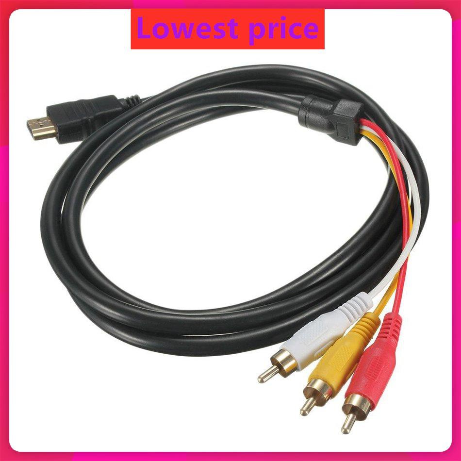 กล่องรับสัญญาณเครือข่าย-hdmi-เป็น-3rca-สายแปลง-hd-สายวิดีโอสาย-av-สีแดงเหลืองขาว-ชุบทอง-สัญญาณมีเสถียรภาพ