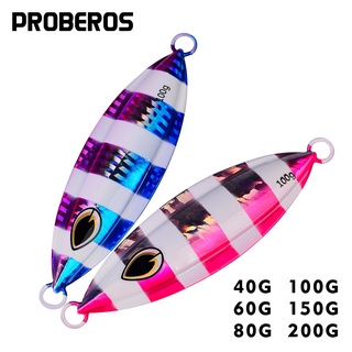 Proberos เหยื่อตกปลาโลหะเรืองแสง 40 กรัม / 60 กรัม / 80 กรัม / 100 กรัม / 150 กรัม / 200 กรัม 3 มิติ