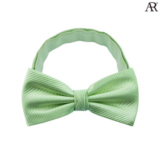 ANGELINO RUFOLO Bow Tie ผ้าไหมทออิตาลี่คุณภาพเยี่ยม โบว์หูกระต่ายผู้ชาย ดีไซน์ Plain สีเขียว/สีม่วง