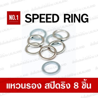 ภาพขนาดย่อของภาพหน้าปกสินค้าSpeed Ring สำหรับสเก็ตบอร์ด แหวนรอง Bearing Skateboard speed ring เพิ่มความลื่น แพค 8 ชิ้น GEELE CX4 CX7 ลูกยางทรัค จากร้าน frameded บน Shopee