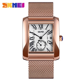 Skmei นาฬิกาข้อมือควอตซ์แฟชั่น สายแสตนเลส กันน้ํา หรูหรา สไตล์นักธุรกิจ สําหรับผู้ชาย