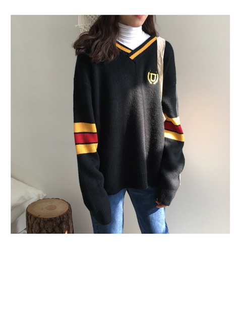 พร้อมส่ง-korean-student-sweater-เสื้อสเว็ตเตอร์สไตล์นักเรียนเกาหลี