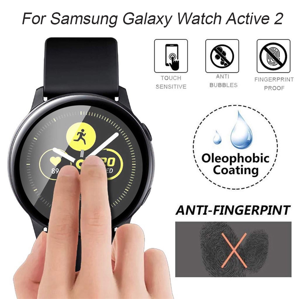ภาพหน้าปกสินค้า3D Full Edge Fibre Glass Protective Film Screen Protector For Samsung Galaxy Watch Active 2 40mm 44mm จากร้าน suqi.th บน Shopee