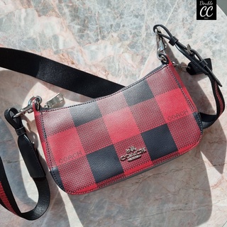 📌SALE SALE SALE! ไม่มีอุปกรณ์(แท้ 💯%‼ Factory) COACH C6818 JES BAGUETTE WITH BUFFALO PLAID PRINT