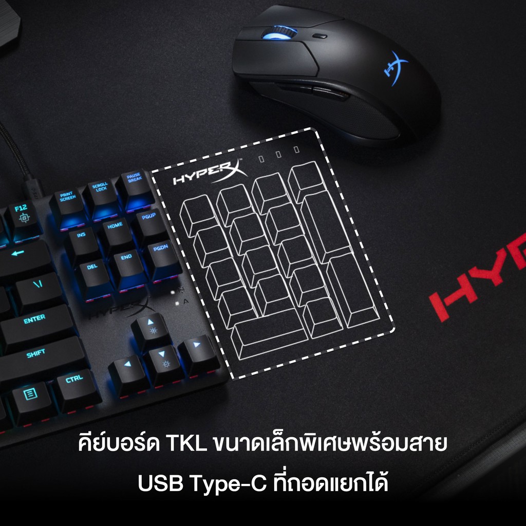 ภาพหน้าปกสินค้าHyperX Alloy Origins Core RGB - Mechanical Gaming Keyboard, Blue Switch, คีย์บอร์ดเกมมิ่ง ไทย/eng (HX-KB7BLX-TH) จากร้าน hyperx_online บน Shopee