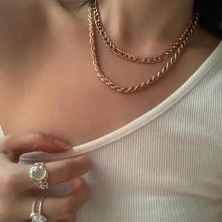 MARIS CHAIN 18K GOLD สร้อยสองชั้นสีทอง