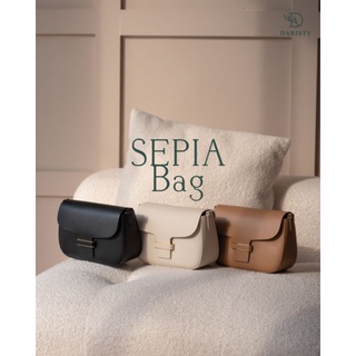 Daristy sepia bag กระเป๋าทรงคลาสสิคหนังวัวแท้