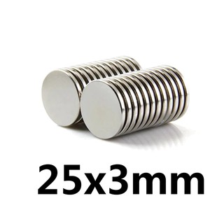 ภาพหน้าปกสินค้า1ชิ้น แม่เหล็ก 25x3mm กลมแบน Magnet Neodymium 25*3mm แม่เหล็กแรงสูง 25mm x 3mm  แรงดูดสูง 25x3มิล ที่เกี่ยวข้อง