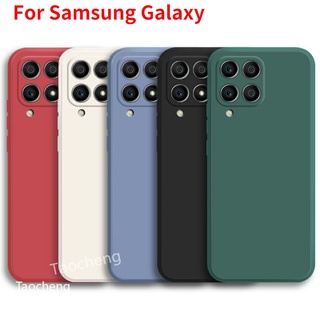 สินค้า เคสโทรศัพท์มือถือ ซิลิโคนนิ่ม TPU สีพื้น สําหรับ Samsung Galaxy M53 M33 M23 4G 5G