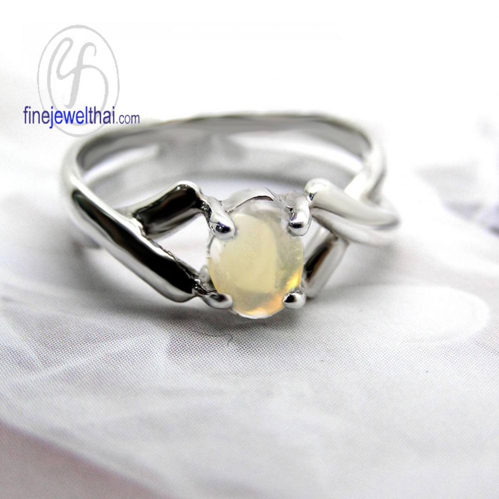 finejewelthai-แหวนโอปอล-แหวนเงินแท้-แหวนพลอย-พลอยประจำเดือนเกิด-opal-silver-ring-r1040op-ov1-เลือกสีตัวเรือนได้
