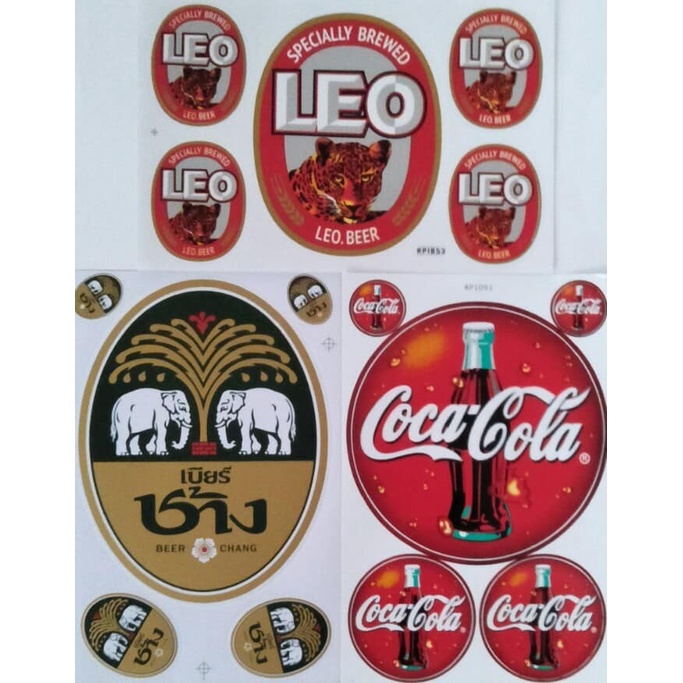 ภาพหน้าปกสินค้าสติ๊กเกอร์แต่งรถ สติ๊กเกอร์แต่งซิ่ง ช้าง Chang Coke Coca-Cola Leo ลีโอ