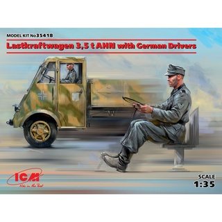 โมเดลประกอบ ICM Model 1/35 ICM35418 Lastkraftwagen 3,5 t AHN with German Drivers