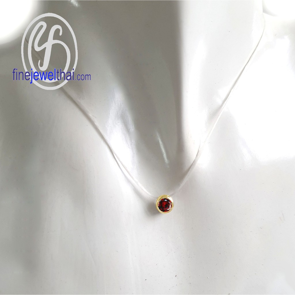 finejewelthai-จี้โกเมน-โกเมน-จี้พลอย-พลอยประจำเดือนเกิด-garnet-silver-pendant-birthstone-p1086gm00-ราคาต่อชิ้น