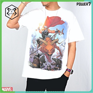 เสื้อยืดอินเทรนด์ผู้ชายอินเทรนด์ผู้หญิงPower 7 Shop เสื้อยืดการ์ตูน ลาย มาร์เวล THOR love and thunder ลิขสิทธ์แท้ MARVEL