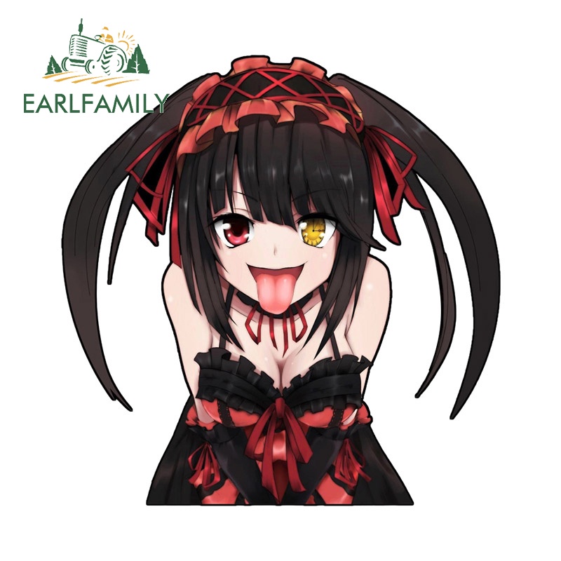 earlfamily-สติกเกอร์-ลายอนิเมะ-kurumi-tokisaki-chibi-peeker-ขนาด-13-ซม-x-12-7-ซม-สําหรับติดตกแต่งรถยนต์-รถจักรยานยนต์