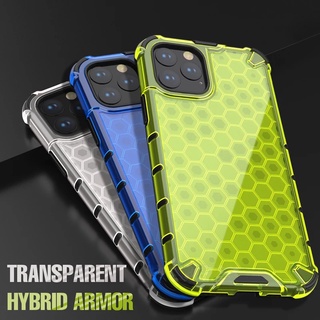 เคสกันกระแทก For iPhone Honeycomb Hybrid เคสใสใช้สำหรับ 13 Pro Max Mini