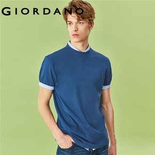 Giordano เสื้อยืดแขนสั้น คอชิด เข้ารูป สีเดียว ผ้าฝ้าย 100% Free Shipping 01029319 BCFA